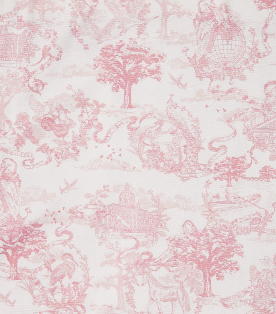 Cotton Embroidered Toile de Jouy Tablecloth (160cm x 240cm)