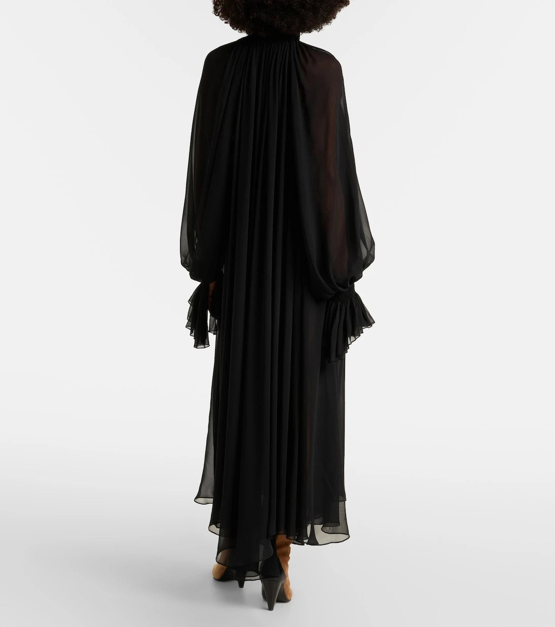 Khaite - Edgar semi-sheer silk tulle midi dress