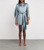 Silk Lace-Trim Short Kimono Robe