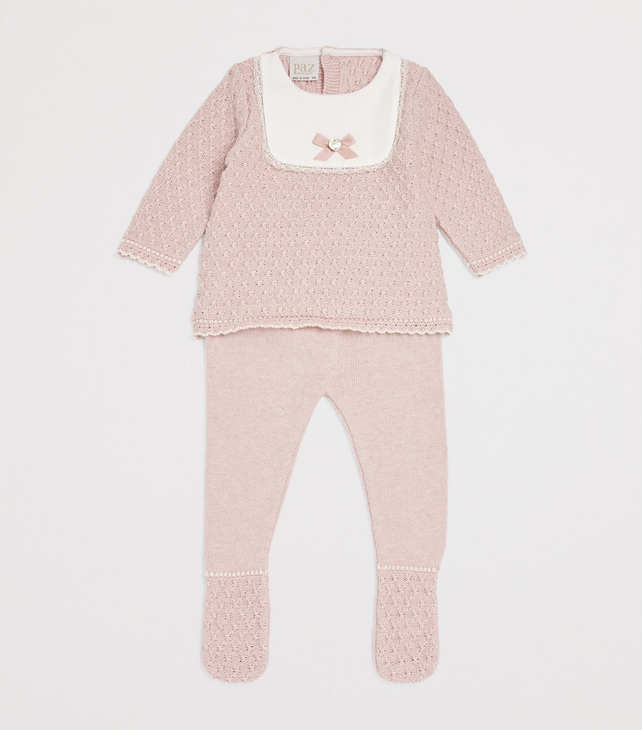 Knitted Bow Top and Leggings Set (0-12 Months)