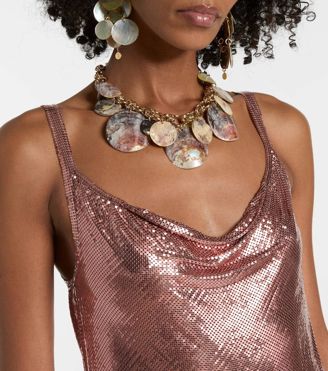 Rabanne - Fringed metallic midi dress