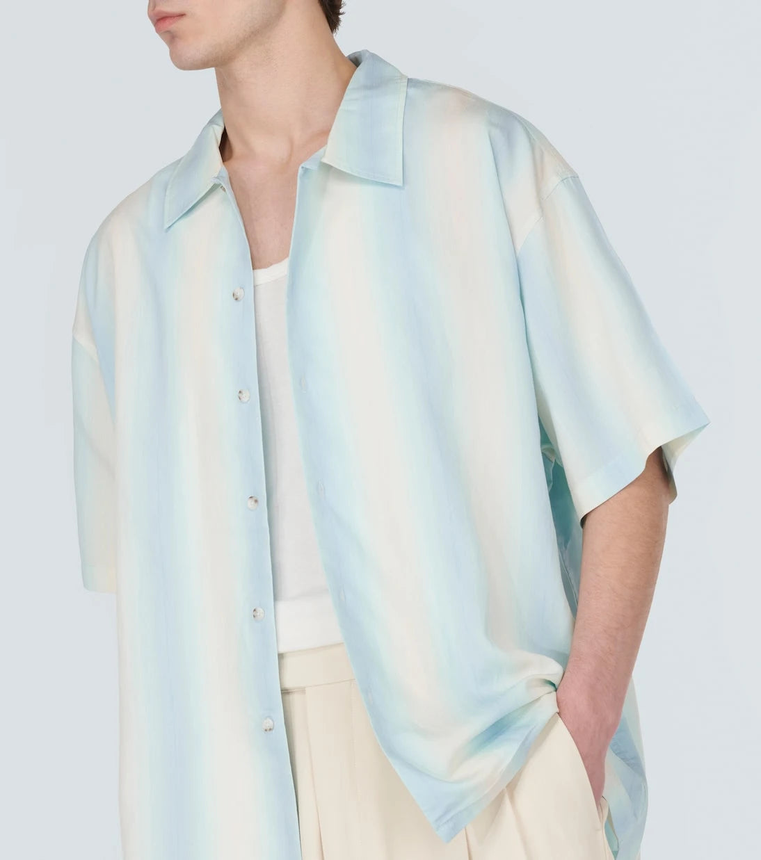 Commas - Oversized striped bowling shirt
