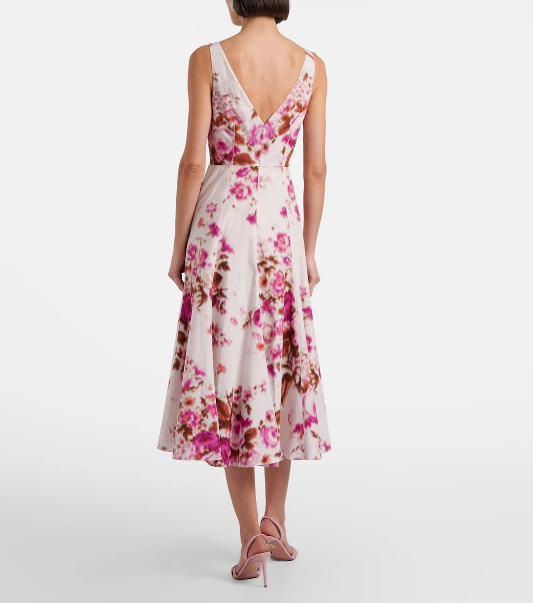 Erdem - Floral cotton poplin cocktail dress