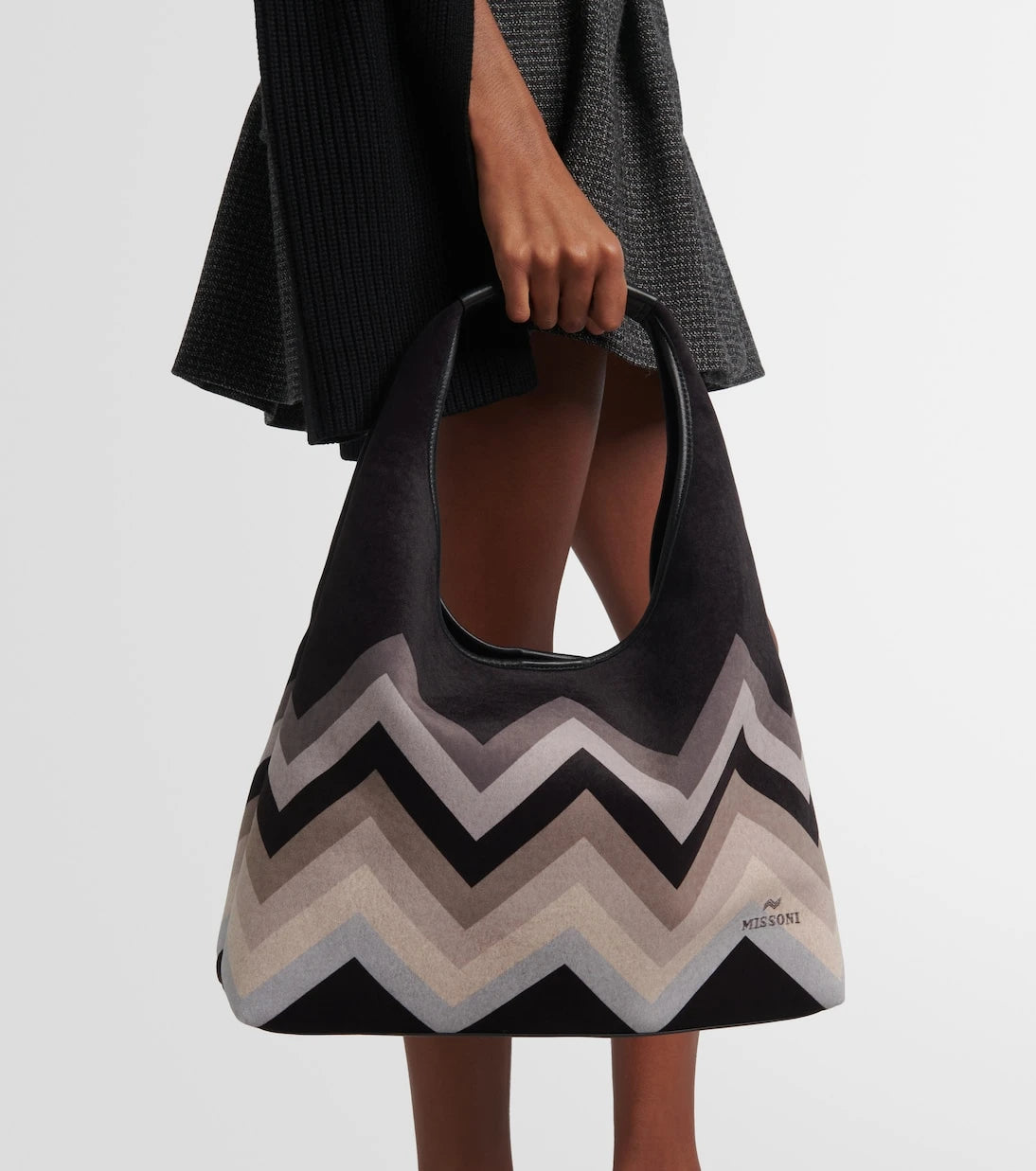 Missoni - Zig Zag leather-trimmed tote bag