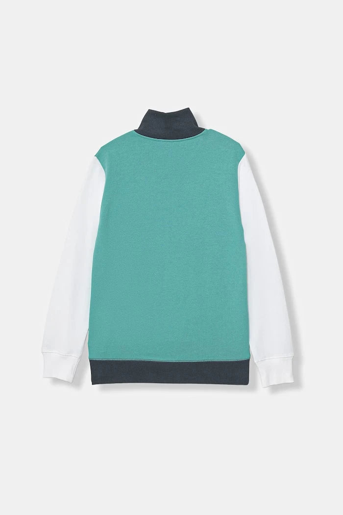 United Colors of Benetton çocuk kapüşonlu fermuarlı pamuklu sweatshirt