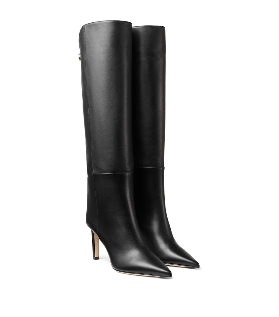 Jimmy Choo Black Alizze 85 Leather Knee-High Boots