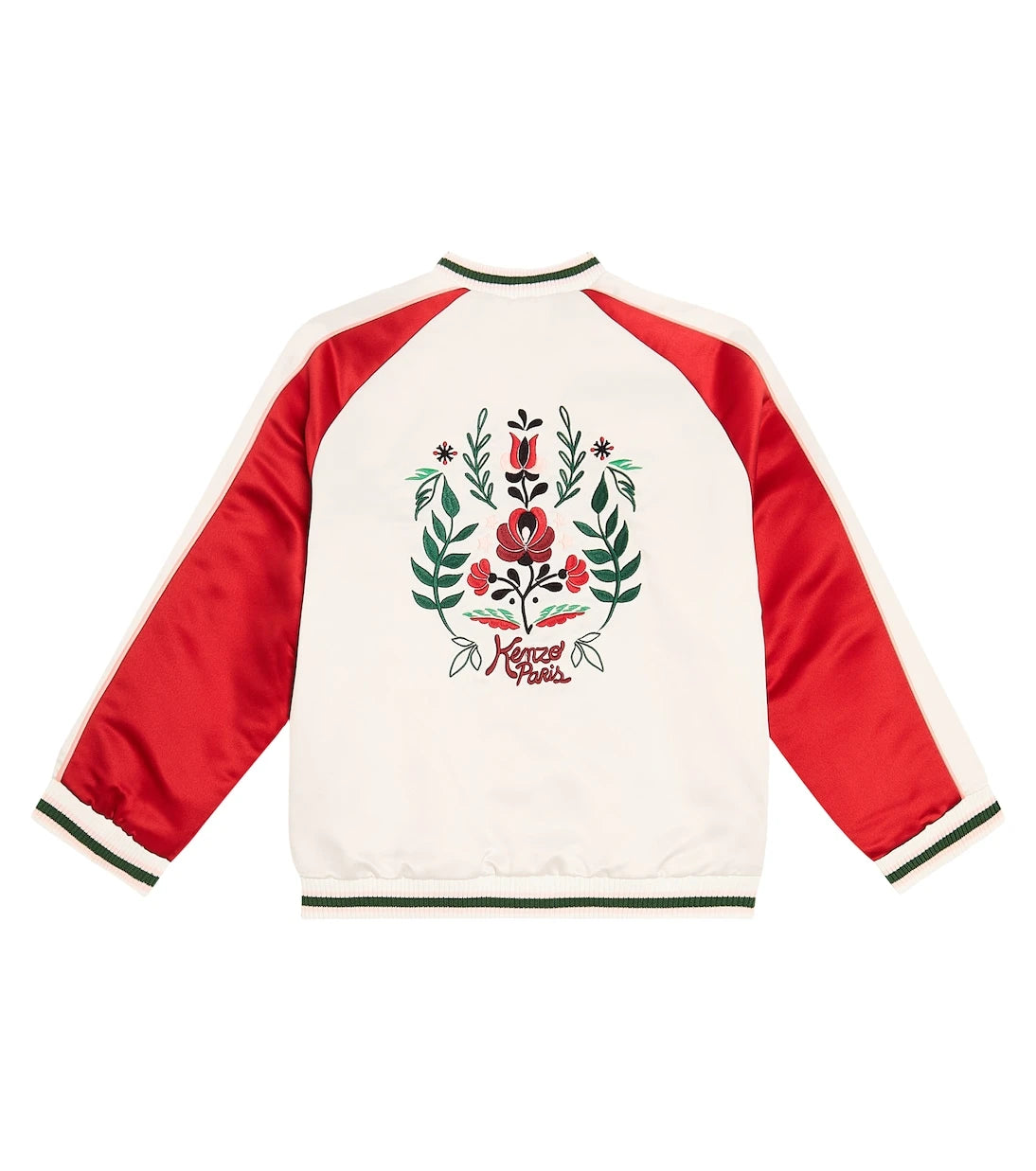 Kenzo Kids - Embroidered satin varsity jacket