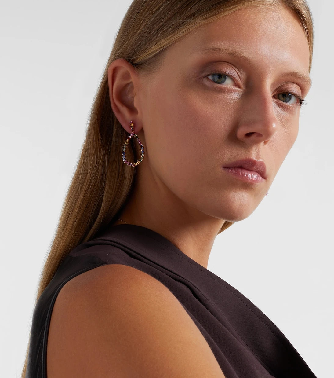 Suzanne Kalan - 18kt rose gold drop earrings with sapphires
