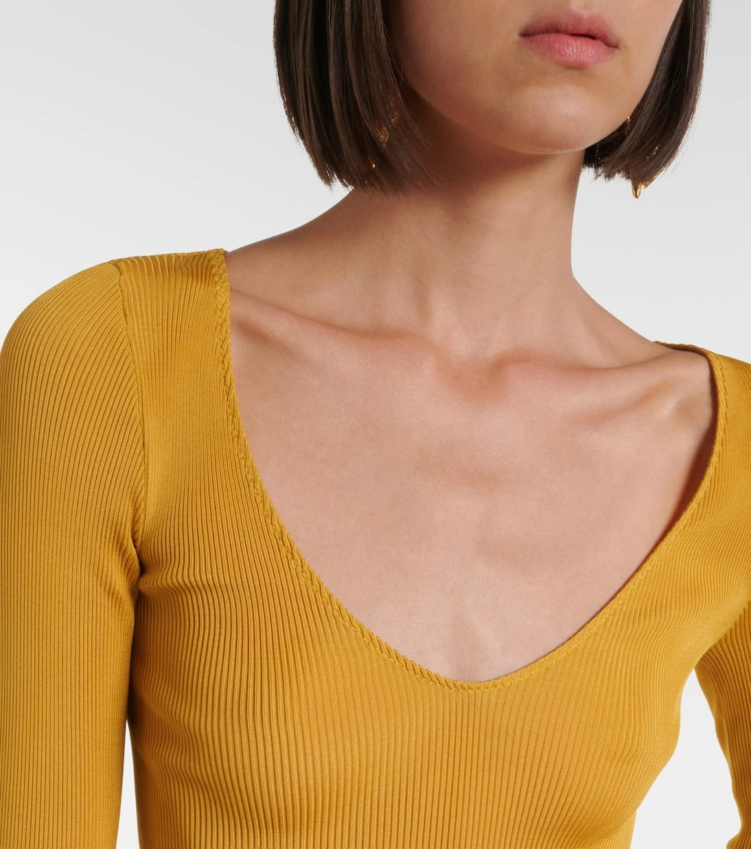 Saint Laurent - Ribbed-knit silk top
