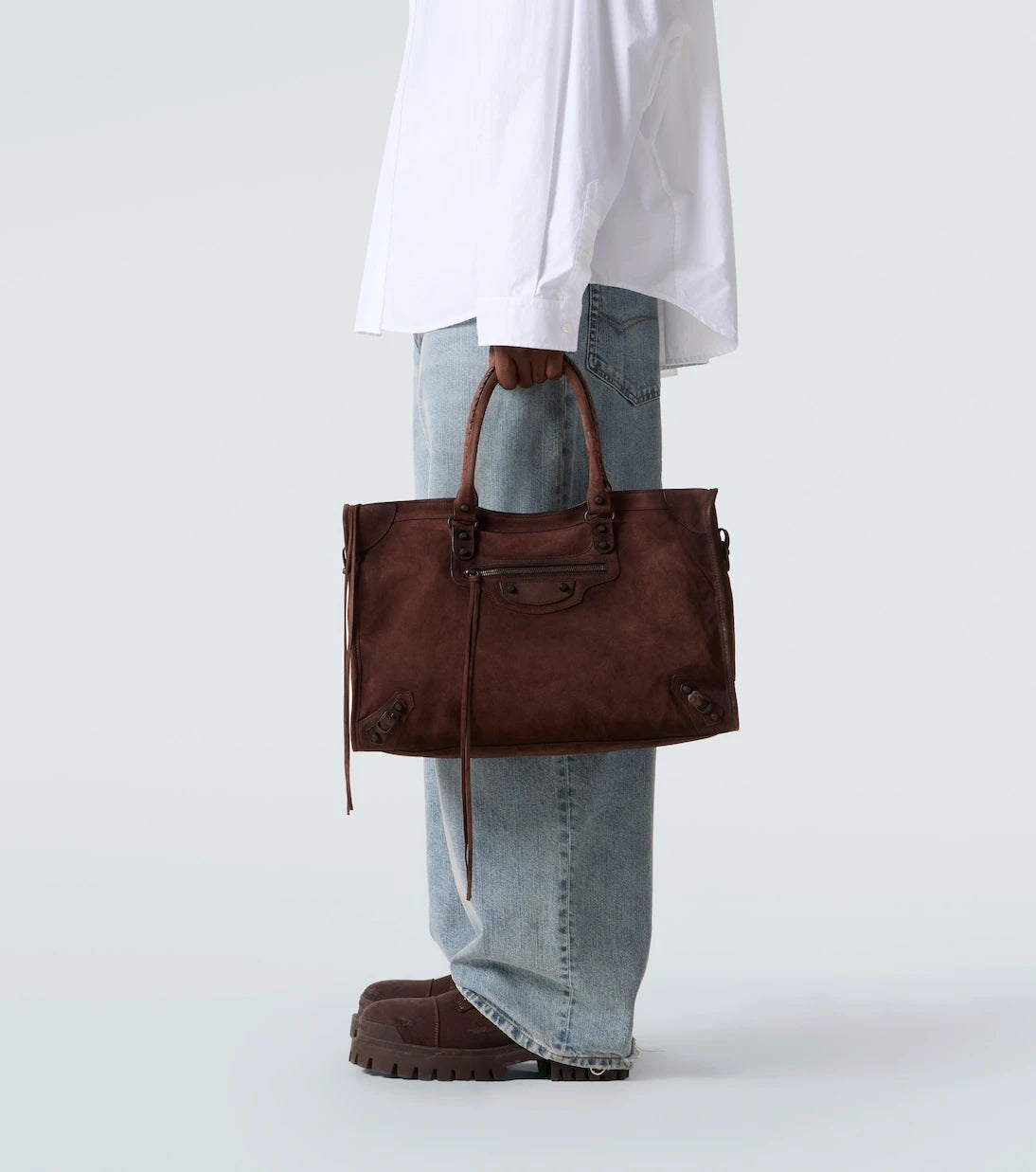 Balenciaga - Le City Large suede tote bag