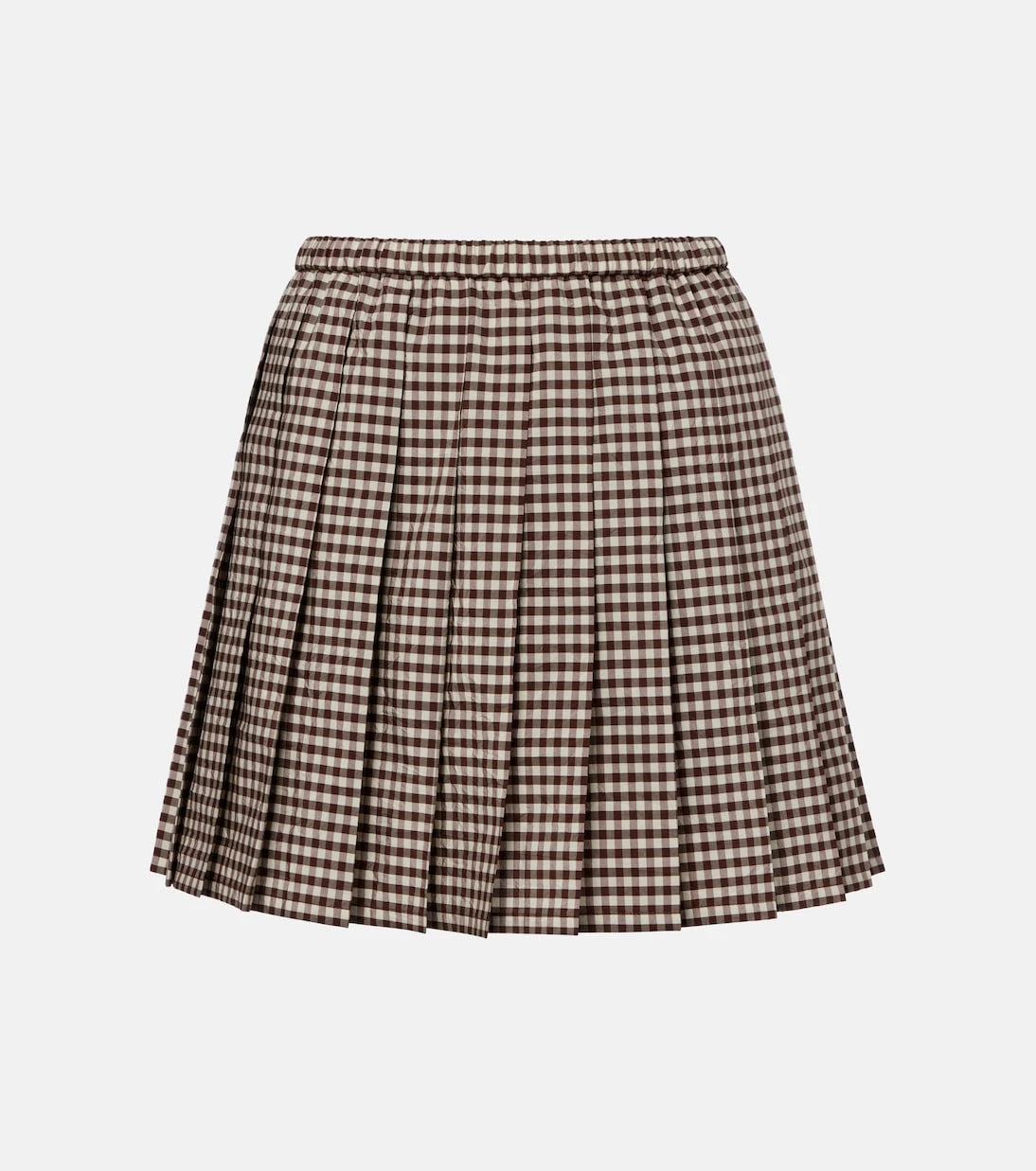 Moncler - Pleated gingham cotton-blend miniskirt