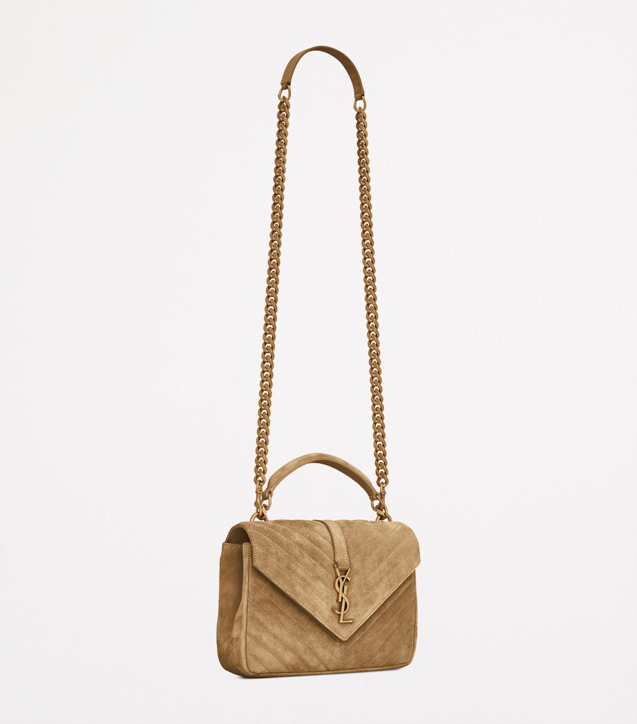 Green Medium Suede Collège Top-Handle Bag