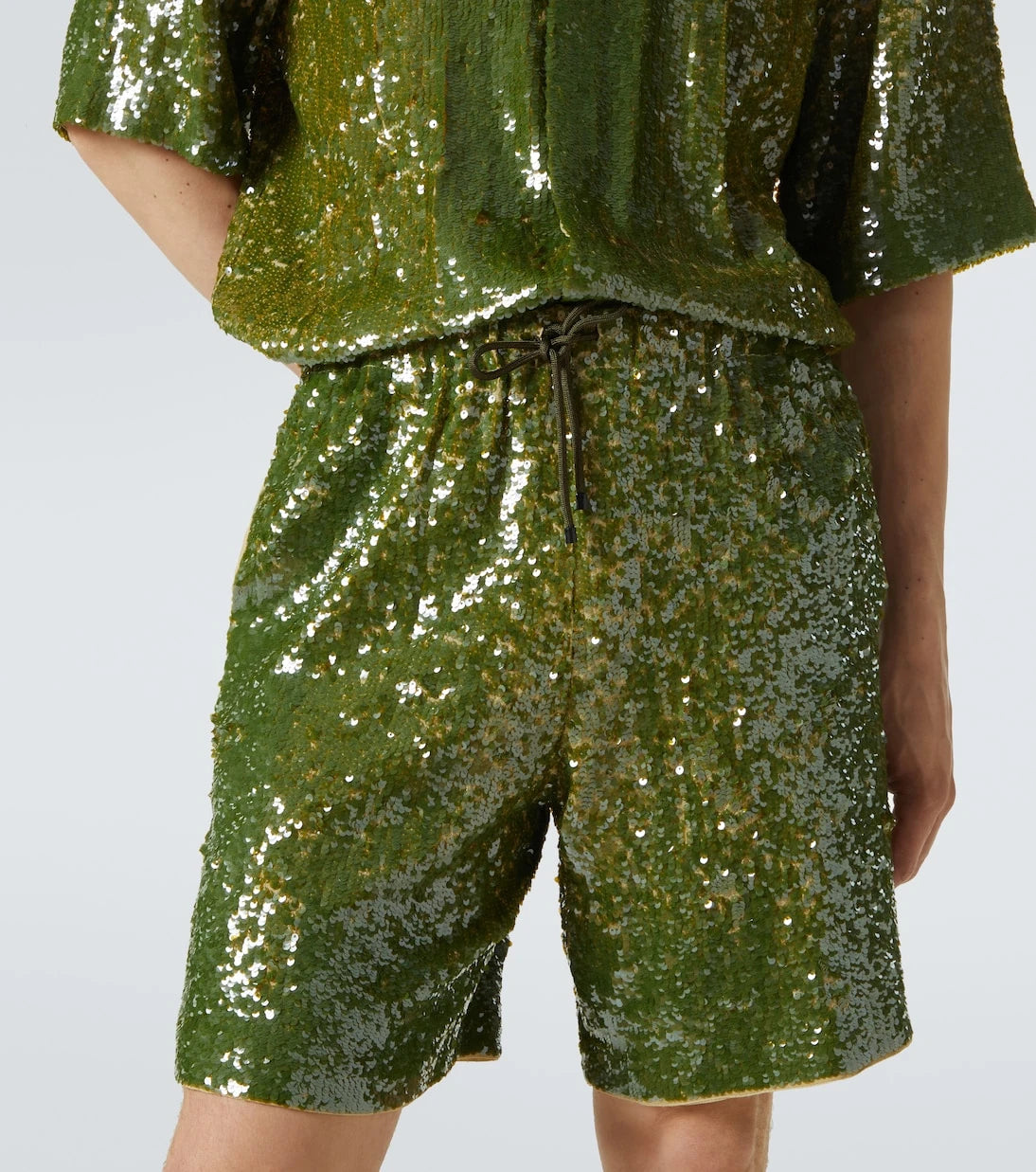 Dries Van Noten - Sequined Bermuda shorts