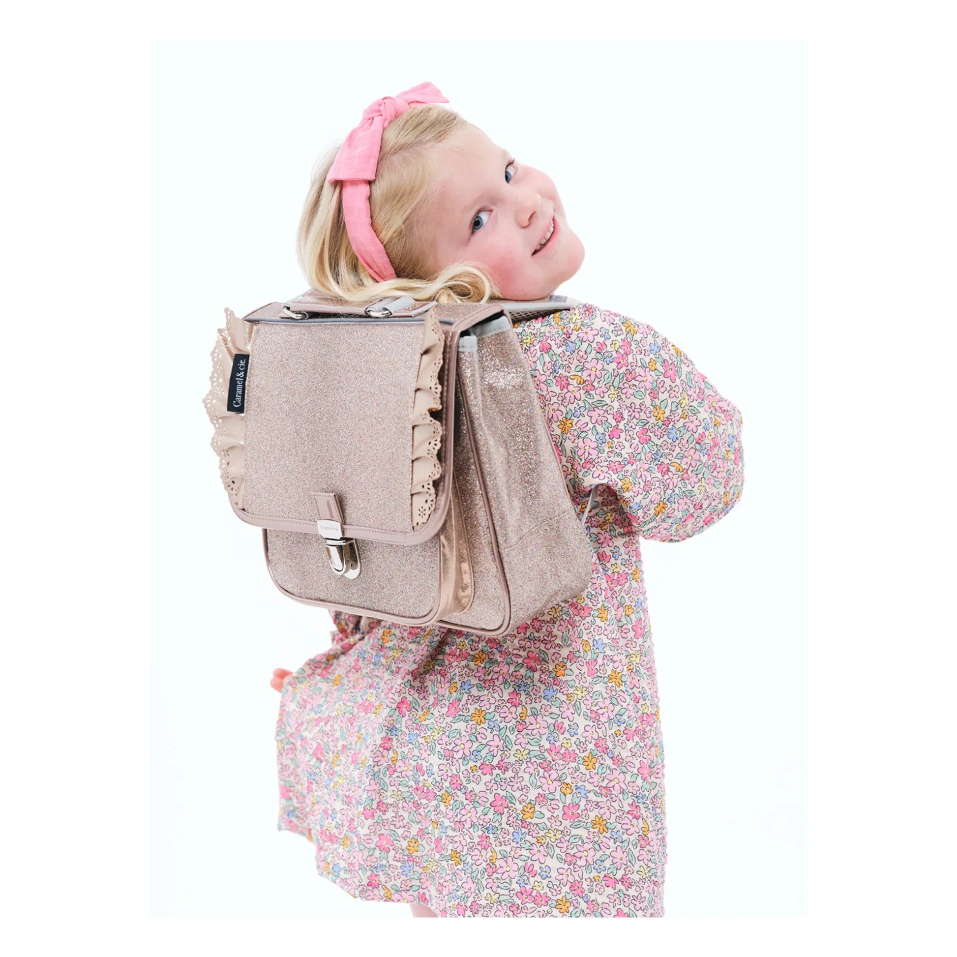 Caramel & Cie - Little Frilly Schoolbag | Copper red