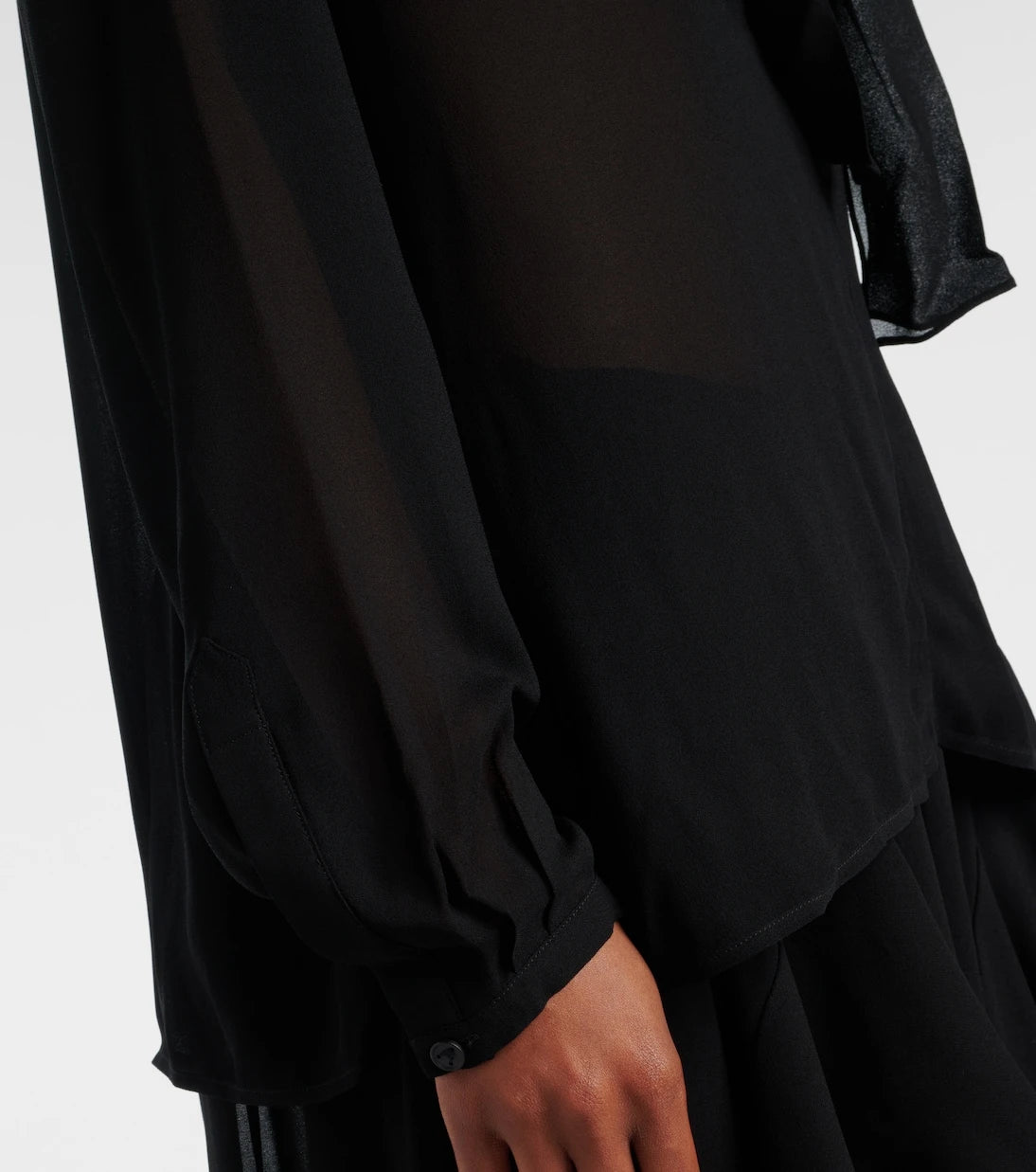 Alaïa - Bağlamalı yakalı jorjet bluz