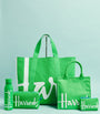 Harrods Green Small Cotton Logo Tote Bag