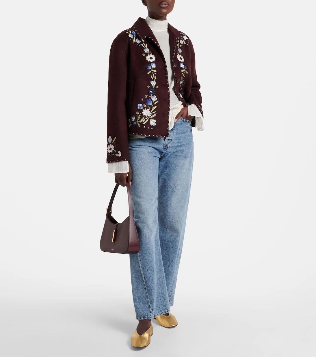 Rixo - Jude embroidered wool-blend jacket