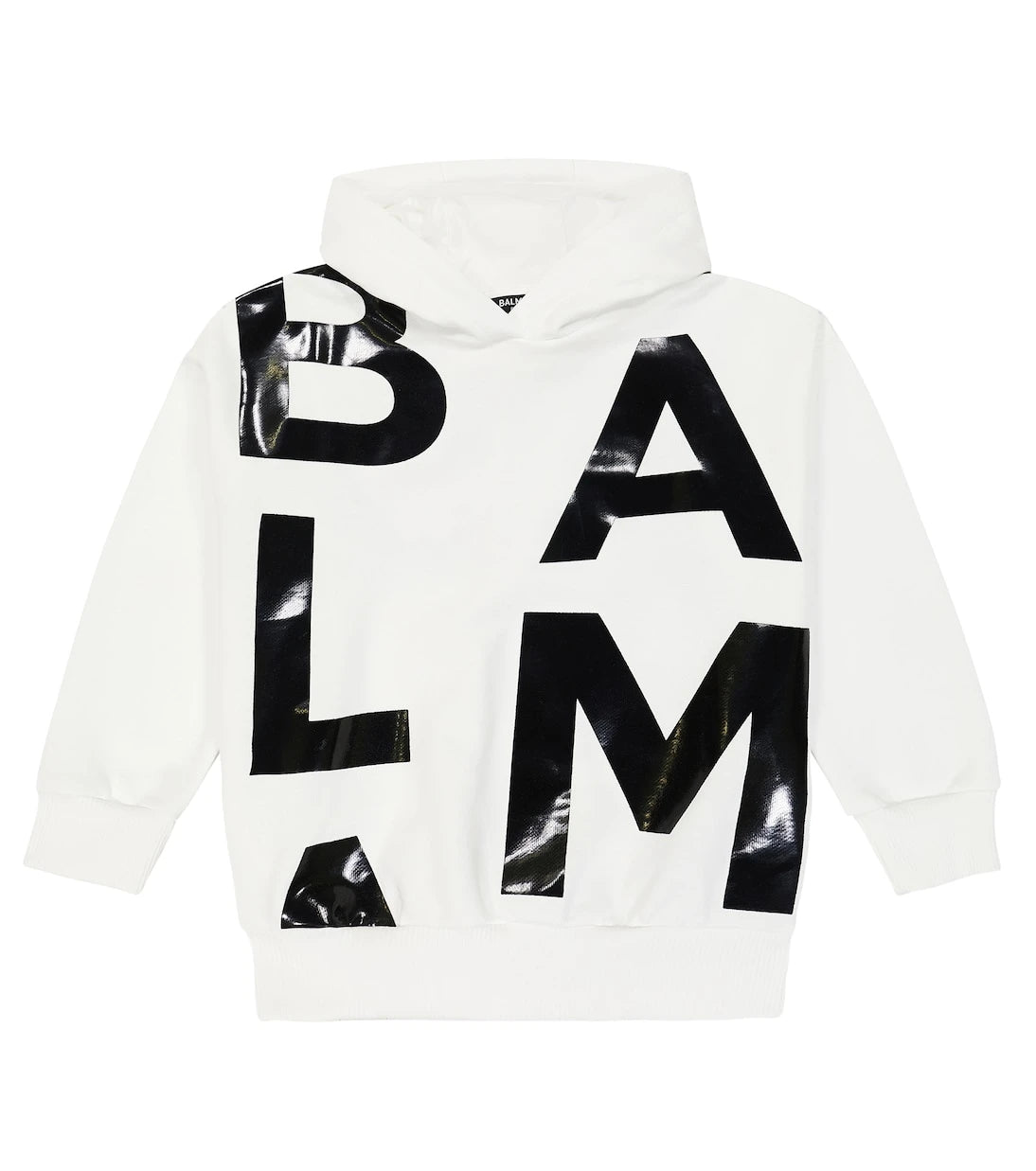 Balmain Kids - هودي جيرسيه قطني بشعار الماركة