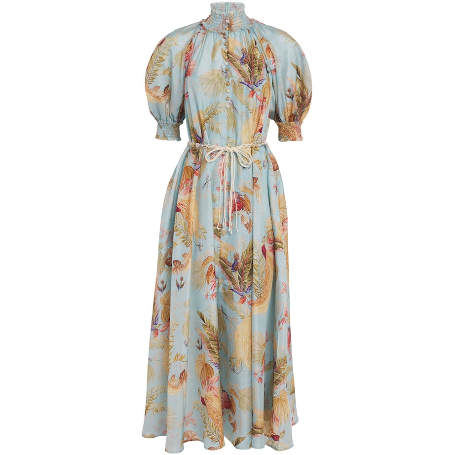 Zimmermann Multi Silk Palm Ascension Maxi Dress