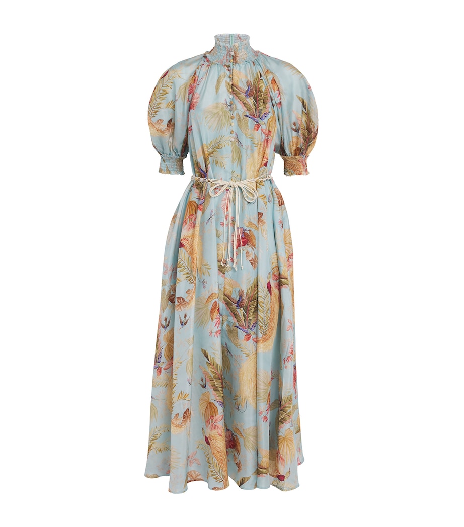 Zimmermann Multi Silk Palm Ascension Maxi Dress