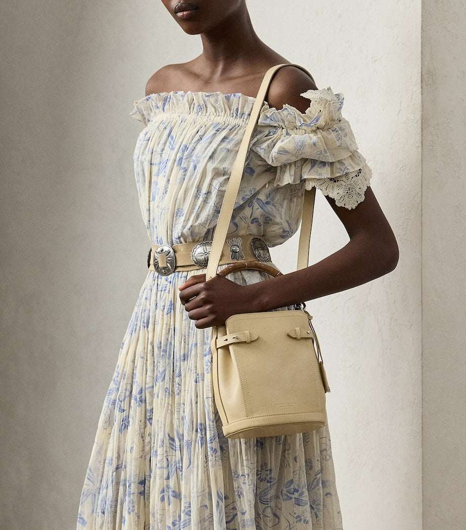 Ralph Lauren Collection Beige Small Leather RL 888 Bucket Bag