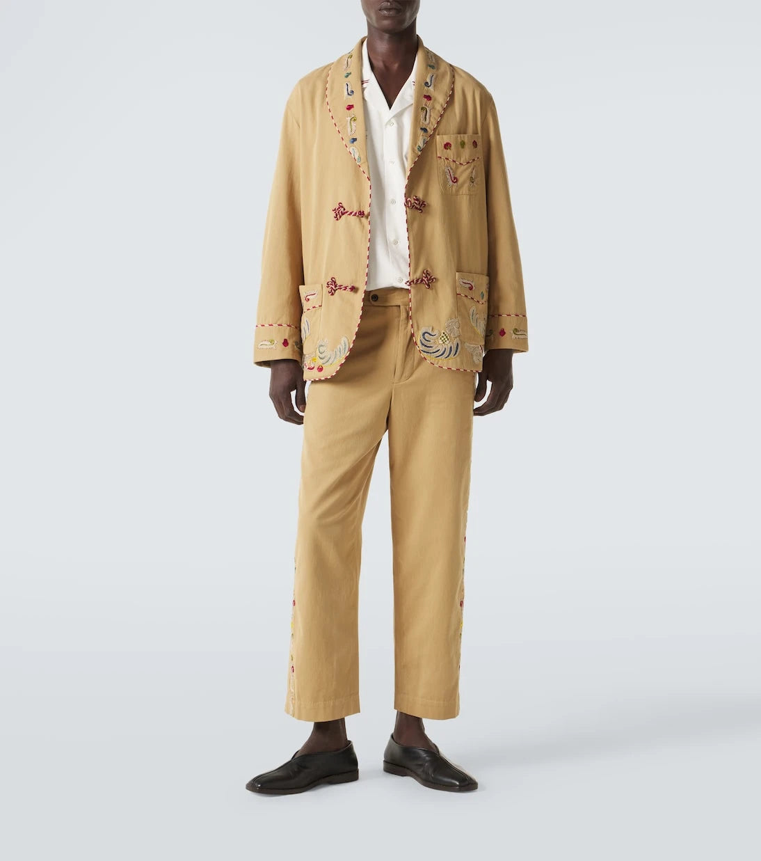 Bode - Feather Runner cotton straight pants