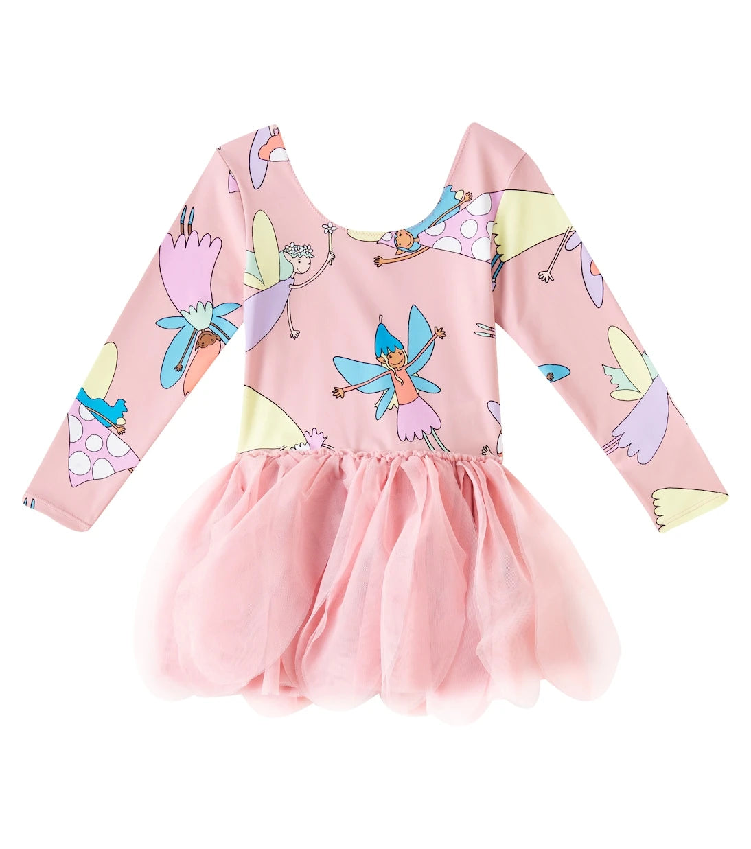 Stella McCartney Kids - Printed tulle and jersey dress