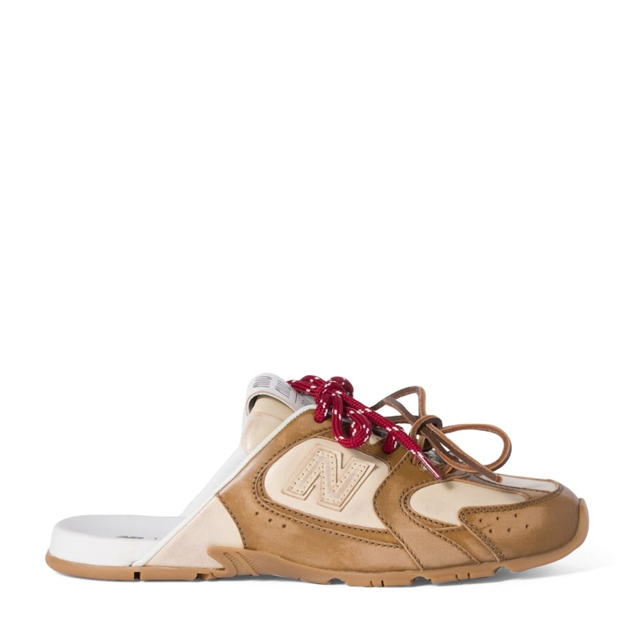 Brown x New Balance Leather 530 SL Mules
