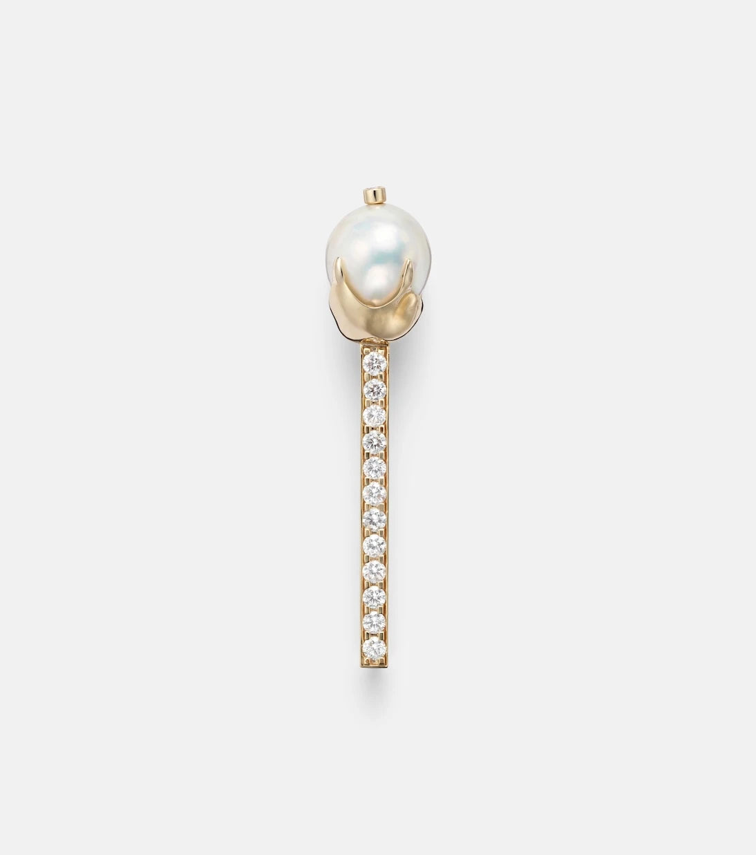 Mateo - 14kt gold brooch with diamonds and pearls