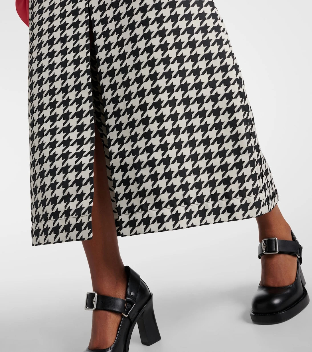 Burberry - Houndstooth twill maxi skirt