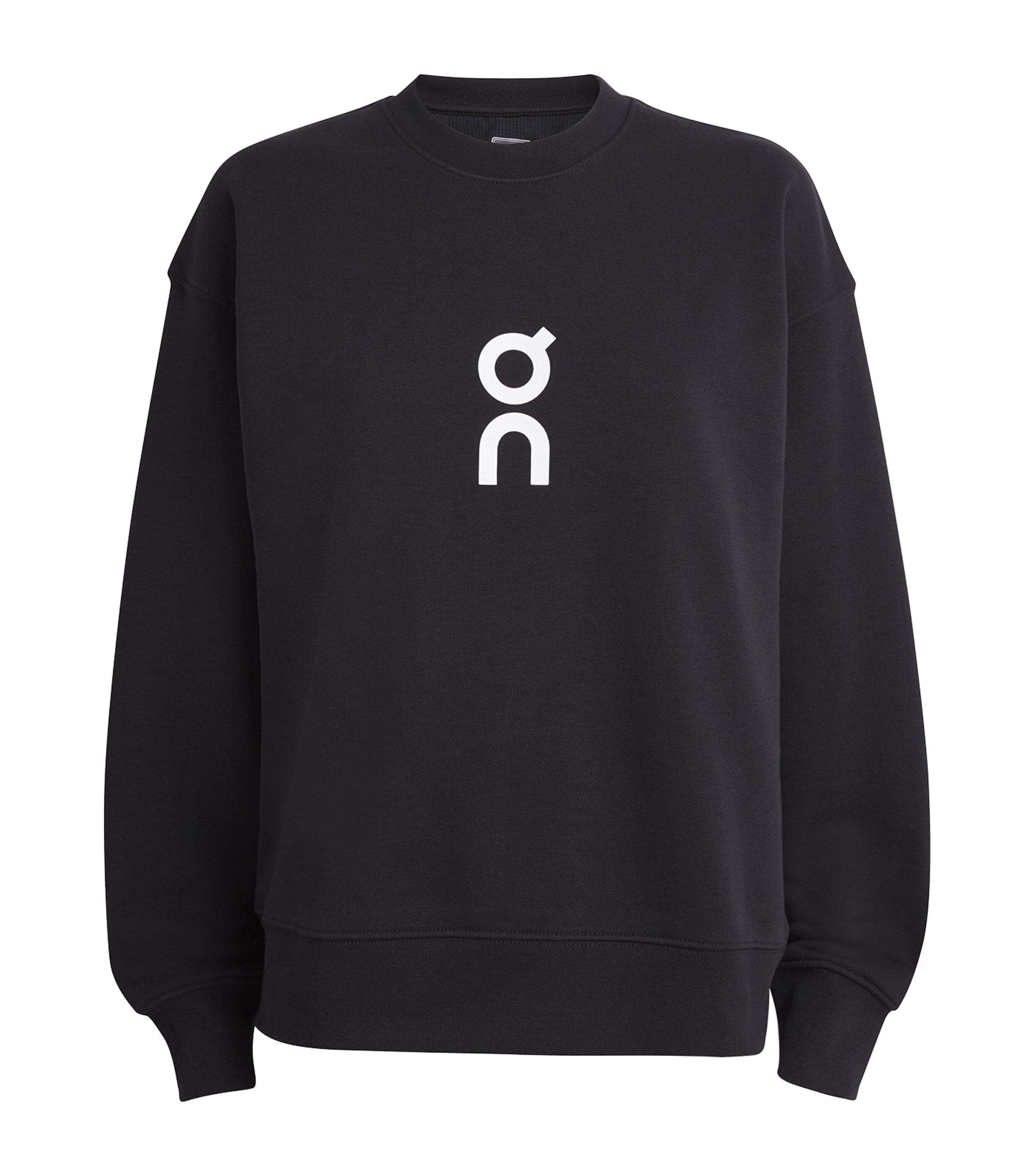 Black Cotton-Blend Club Crew Sweatshirt