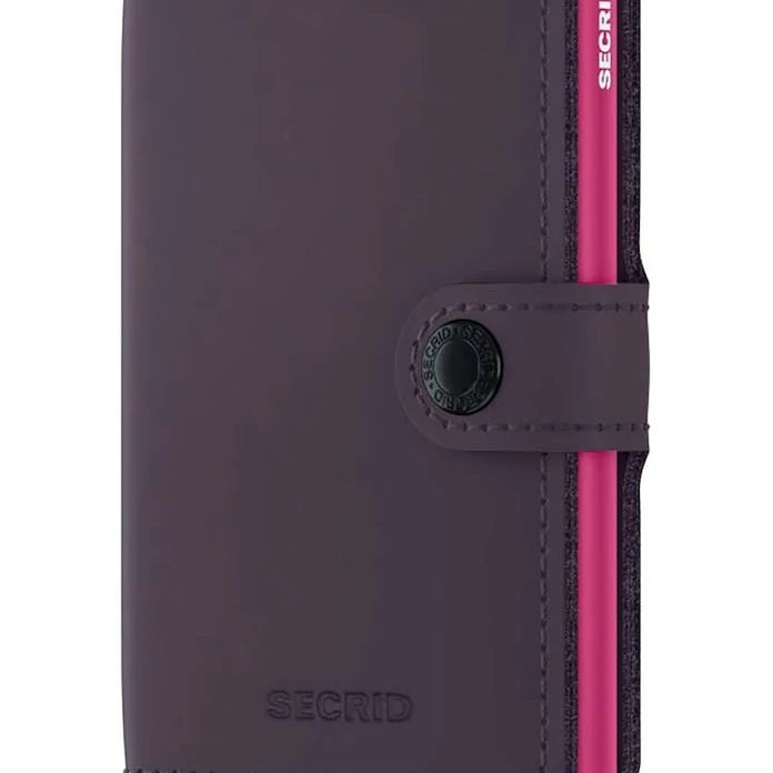 Secrid Miniwallet Matte Dark Purple-Fuchsia Deri Cüzdan