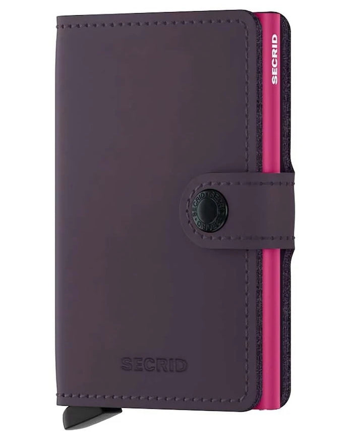 Secrid Miniwallet Matte Dark Purple-Fuchsia Deri Cüzdan