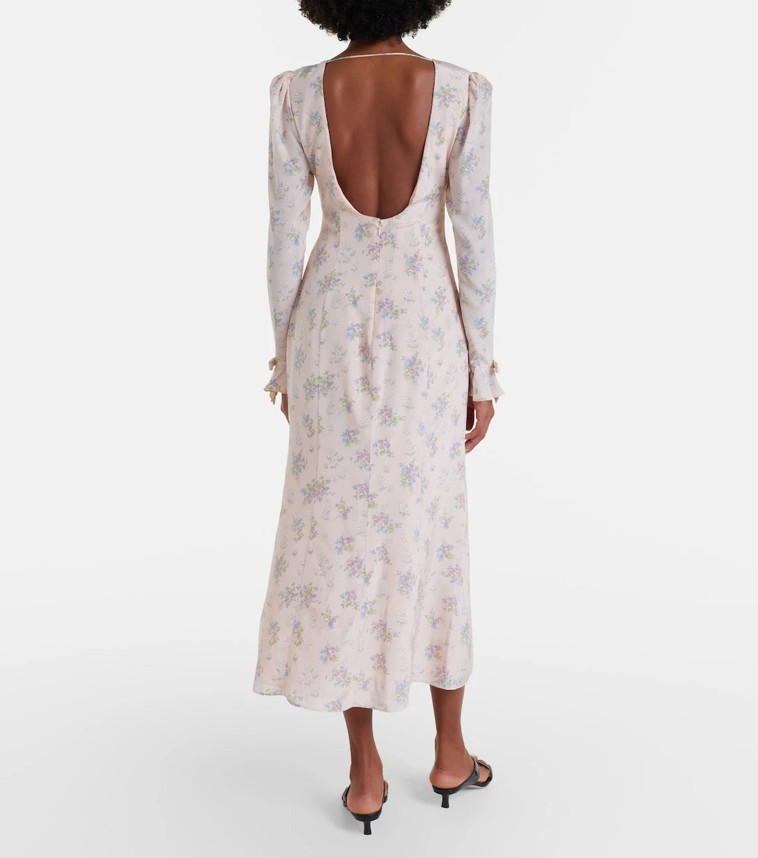 Alessandra Rich - Floral open-back silk midi dress