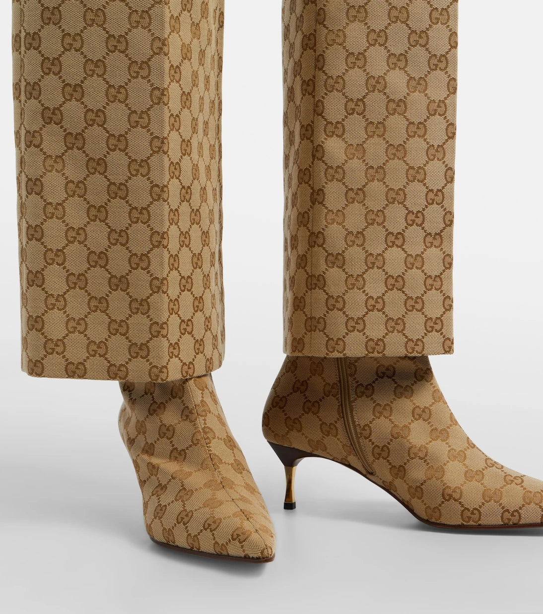 Gucci - بنطال واسع بقصة قماش GG