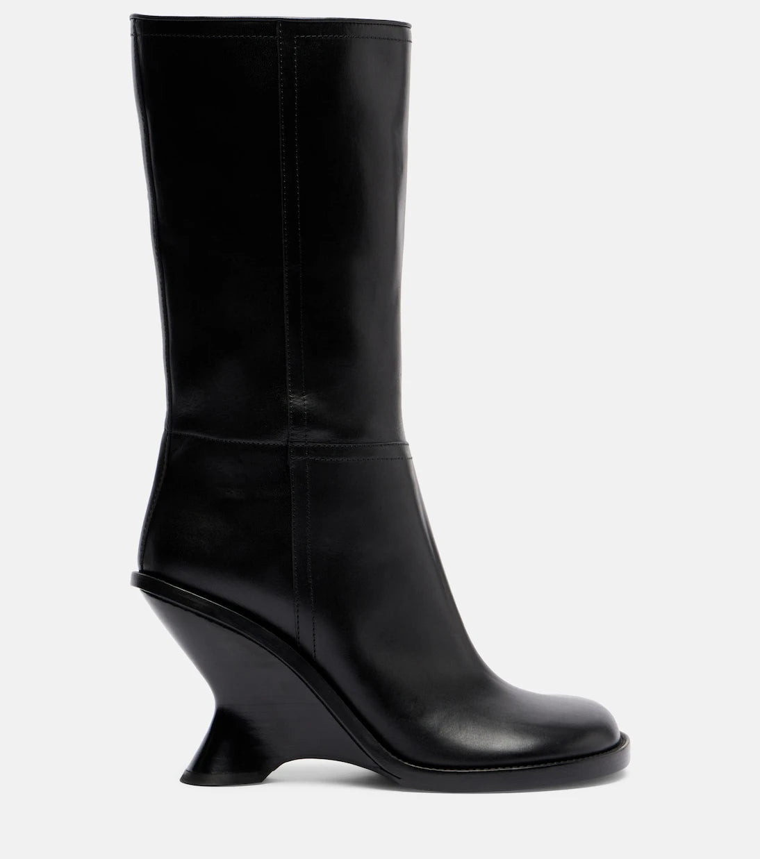 Dries Van Noten - 95 leather wedge knee-high boots