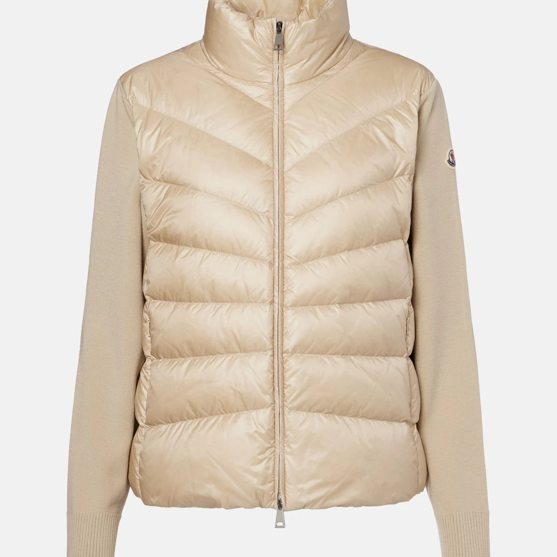 Moncler - Down-paneled virgin wool cardigan