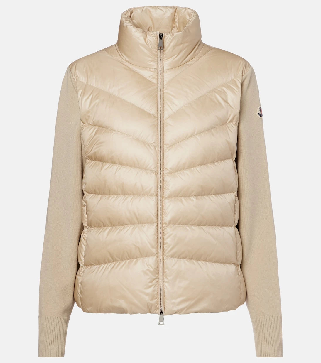 Moncler - Down-paneled virgin wool cardigan