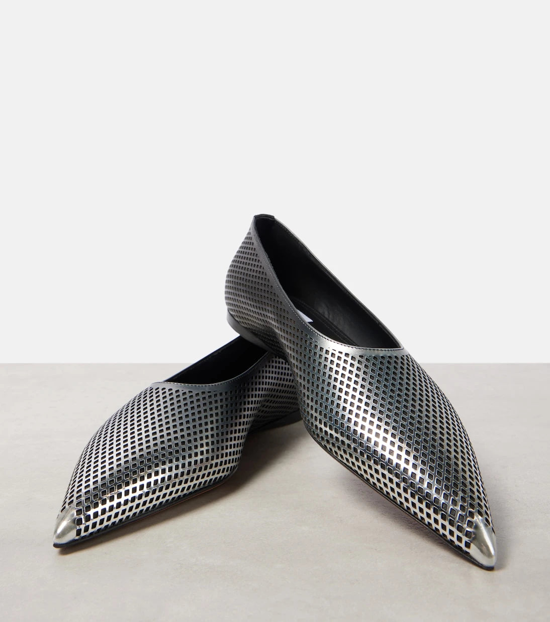 Alaïa - Dégradé fishnet leather ballet flats