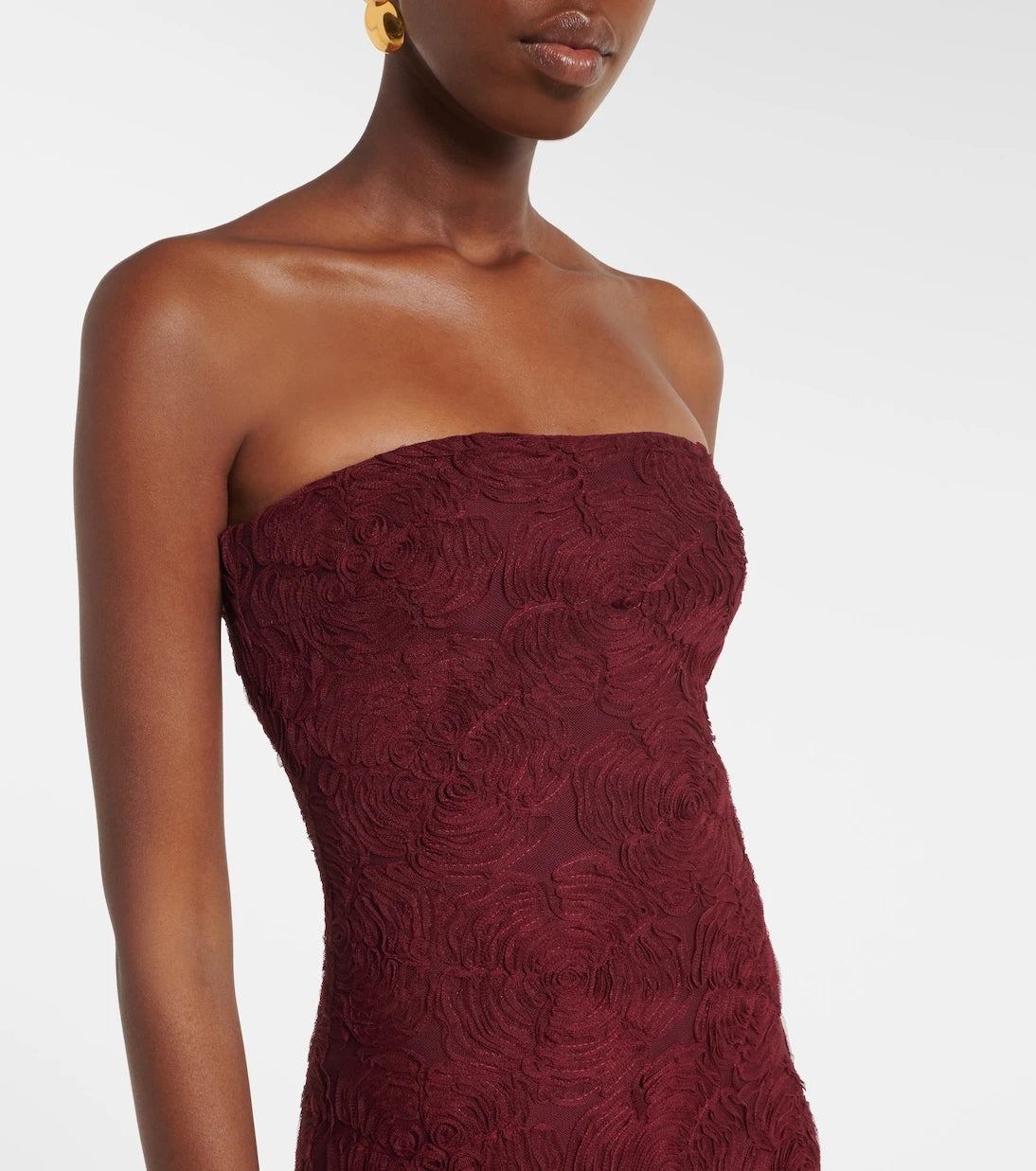 Rotate - Ruffled floral mesh midi dress
