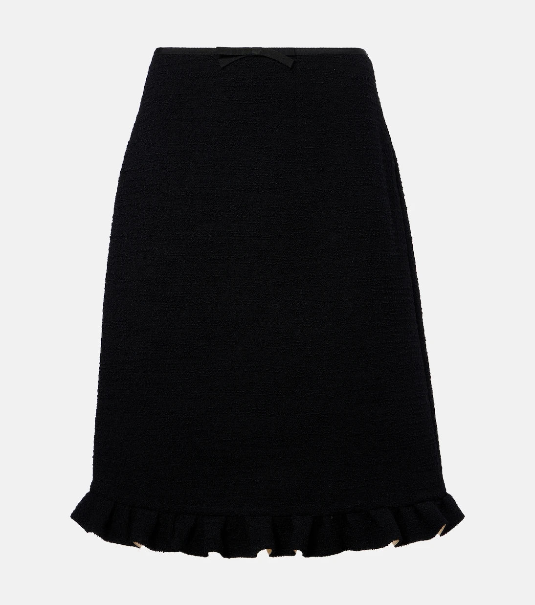 Valentino - Ruffled wool-blend miniskirt