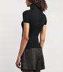Black Virgin Wool Short-Sleeve Sweater
