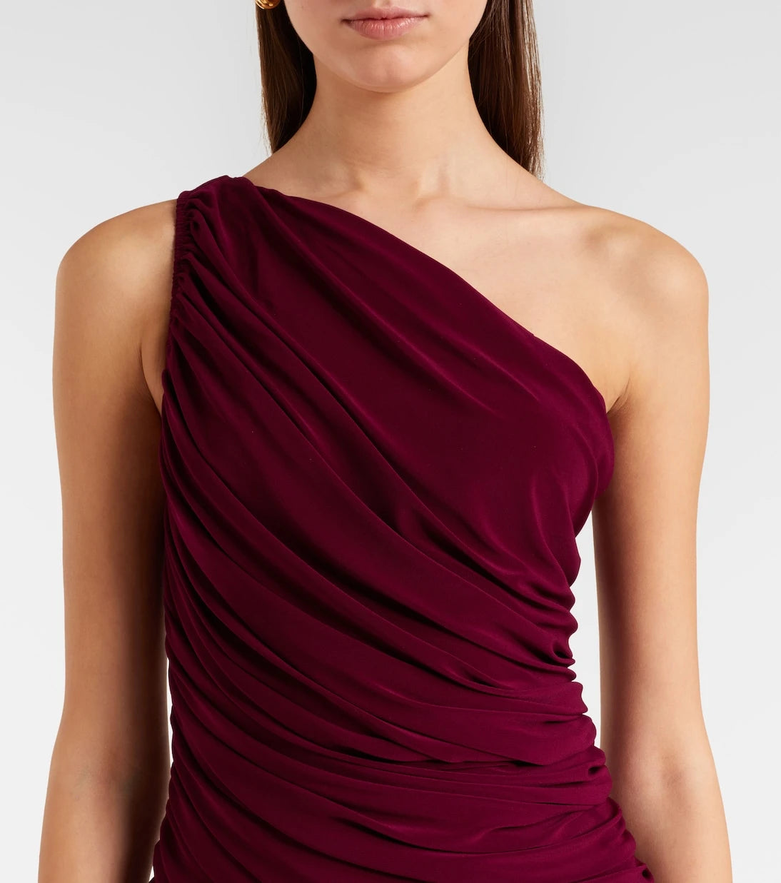 Norma Kamali - Diana gathered asymmetric minidress
