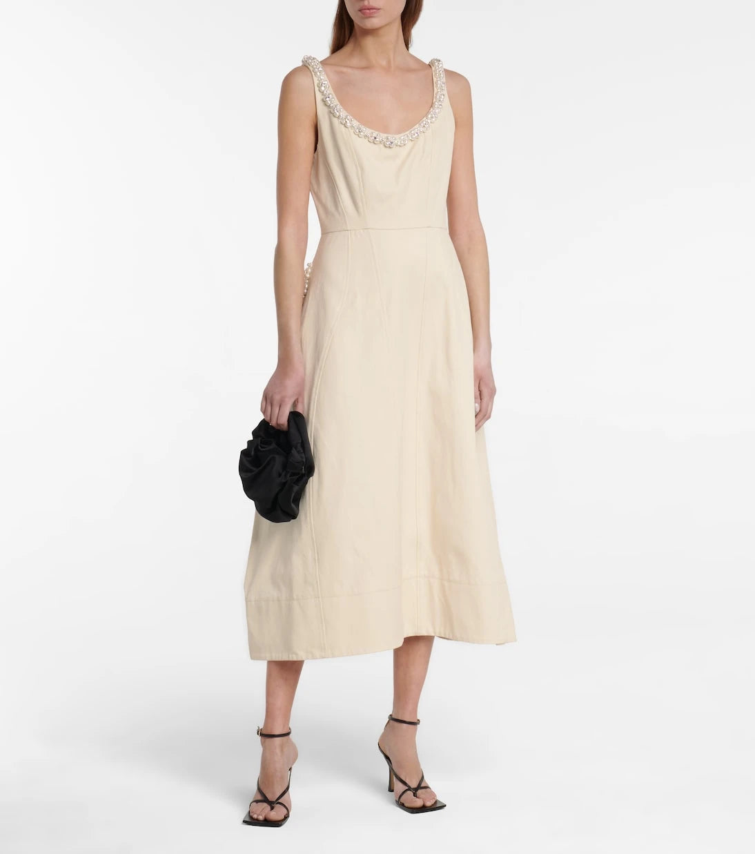 Simone Rocha - Embellished cotton midi dress