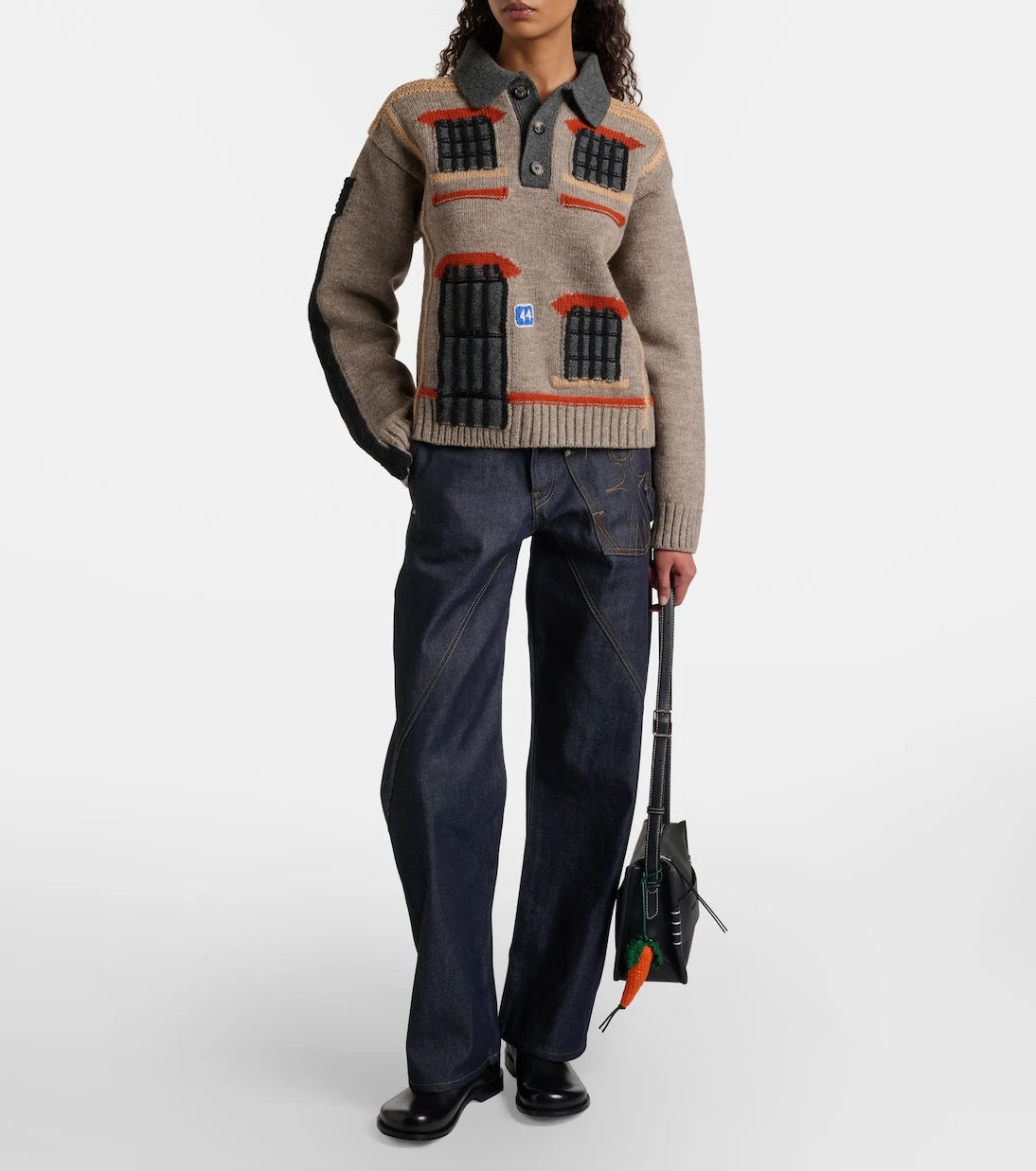 JW Anderson - Wool intarsia jacquard polo sweater