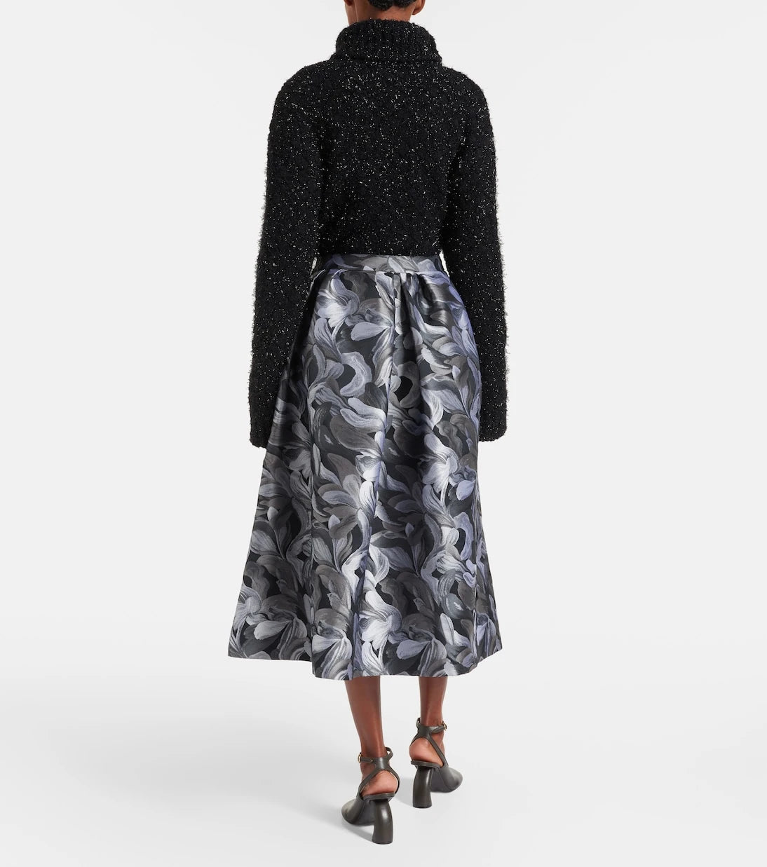 Dries Van Noten - تنورة جاكار متوسطة الطول