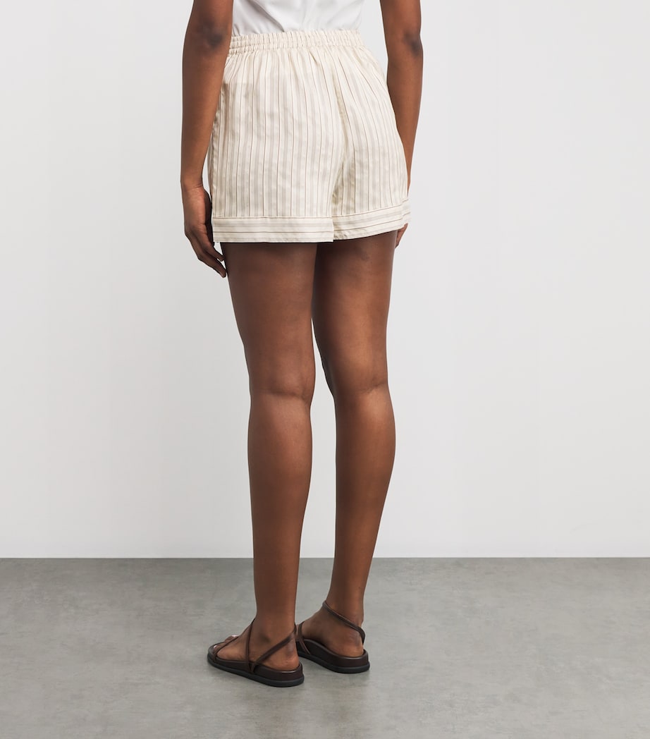 Le Kasha Multi Silk Stripe Wensu Shorts