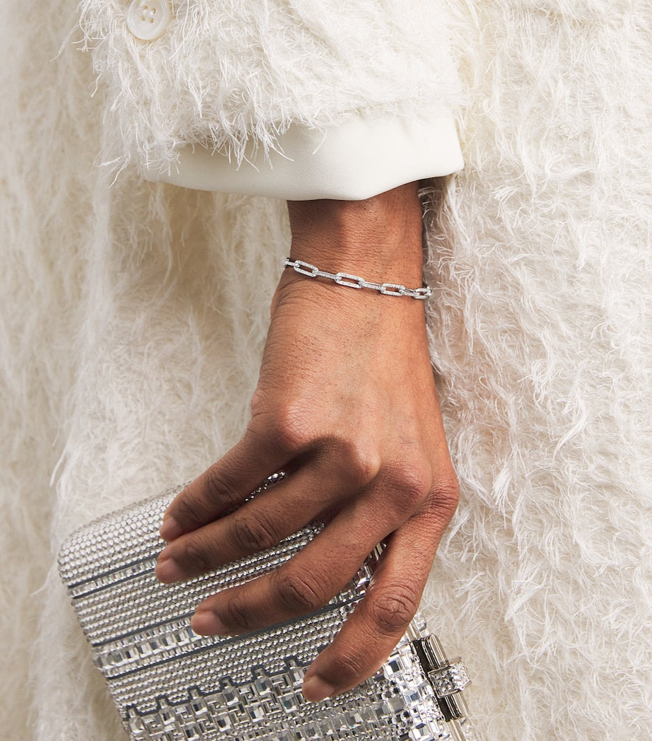 White Gold and Diamond Pavé Link Bracelet