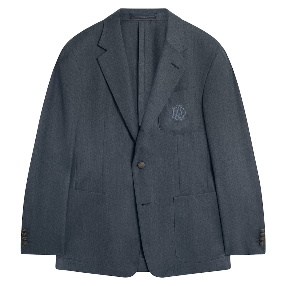 Blue Superfine Merino Wool Flannel Cavendish Blazer