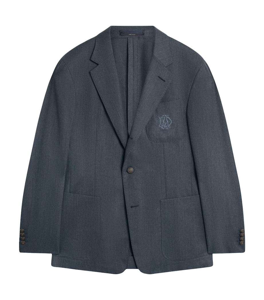 Blue Superfine Merino Wool Flannel Cavendish Blazer